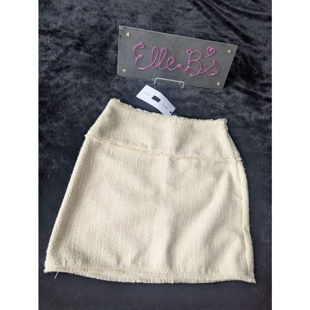 NWT Future Collective Cream Textured Side Zip Skirt 4